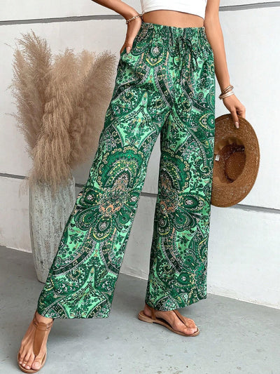 Lauren - Pantalones de pierna ancha con estampado llamativo