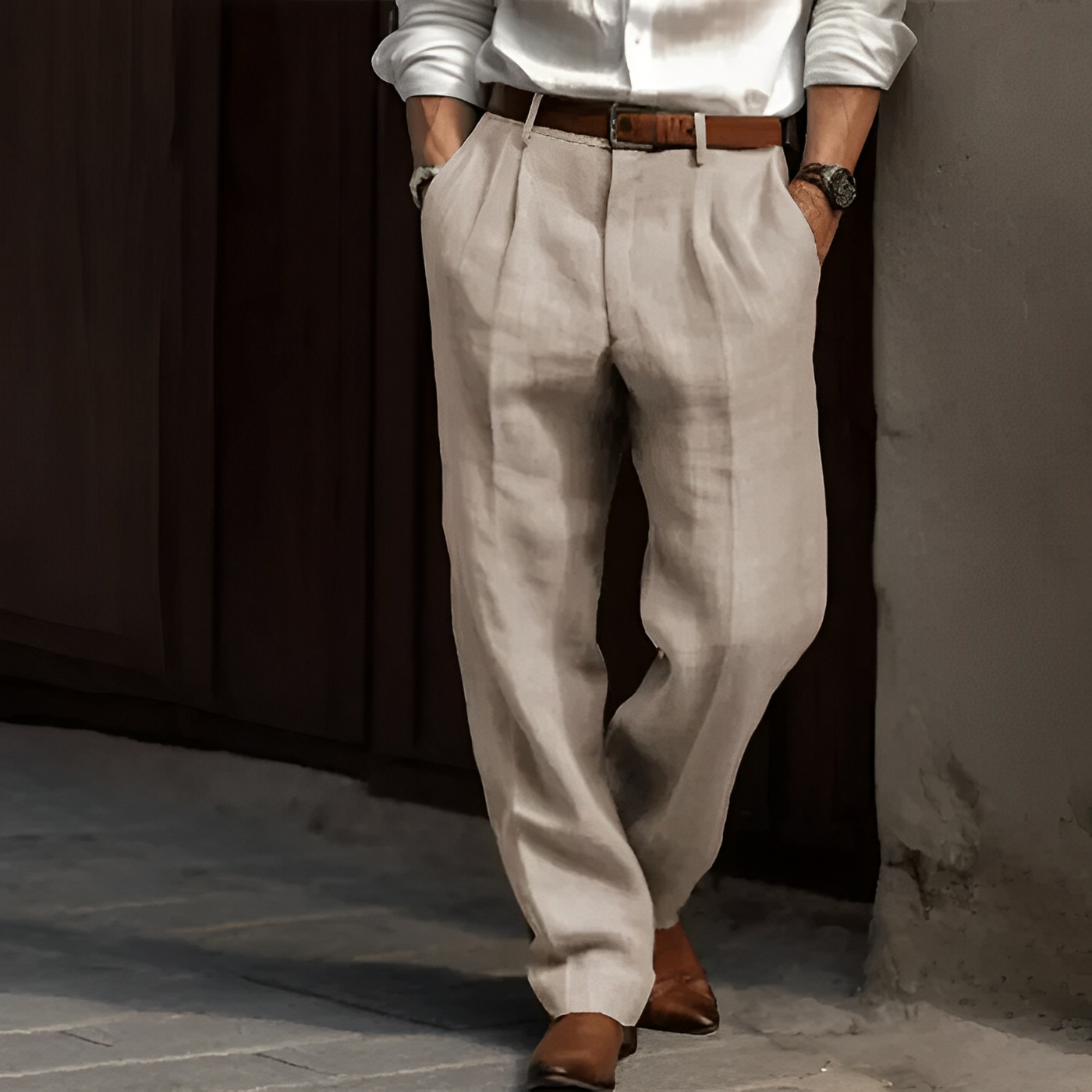 Zaiden - Pantalones retro con pierna recta para hombres