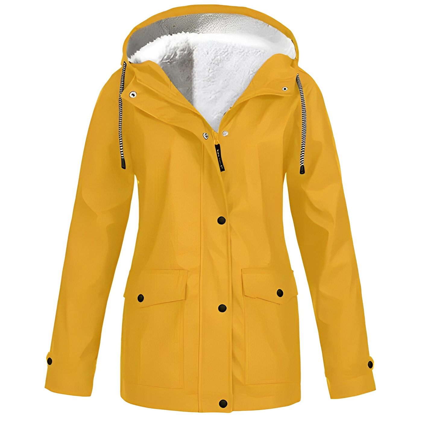 Sherlyn - Abrigo con capucha para exterior con forro de polar para mujeres