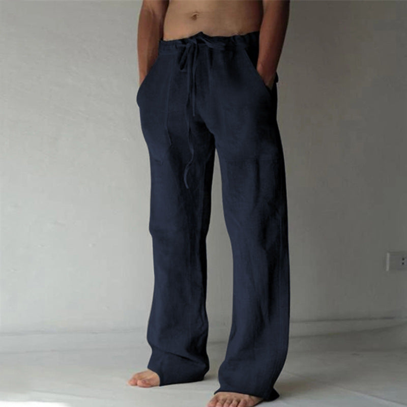 Anton - Pantalón de lino liso para hombre