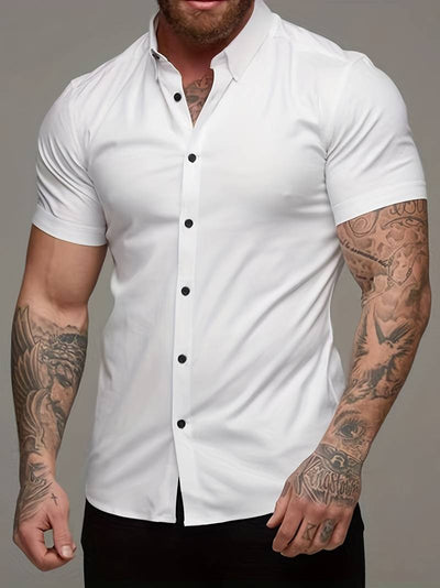 Brent - Camisa Casual Chic de Manga Corta