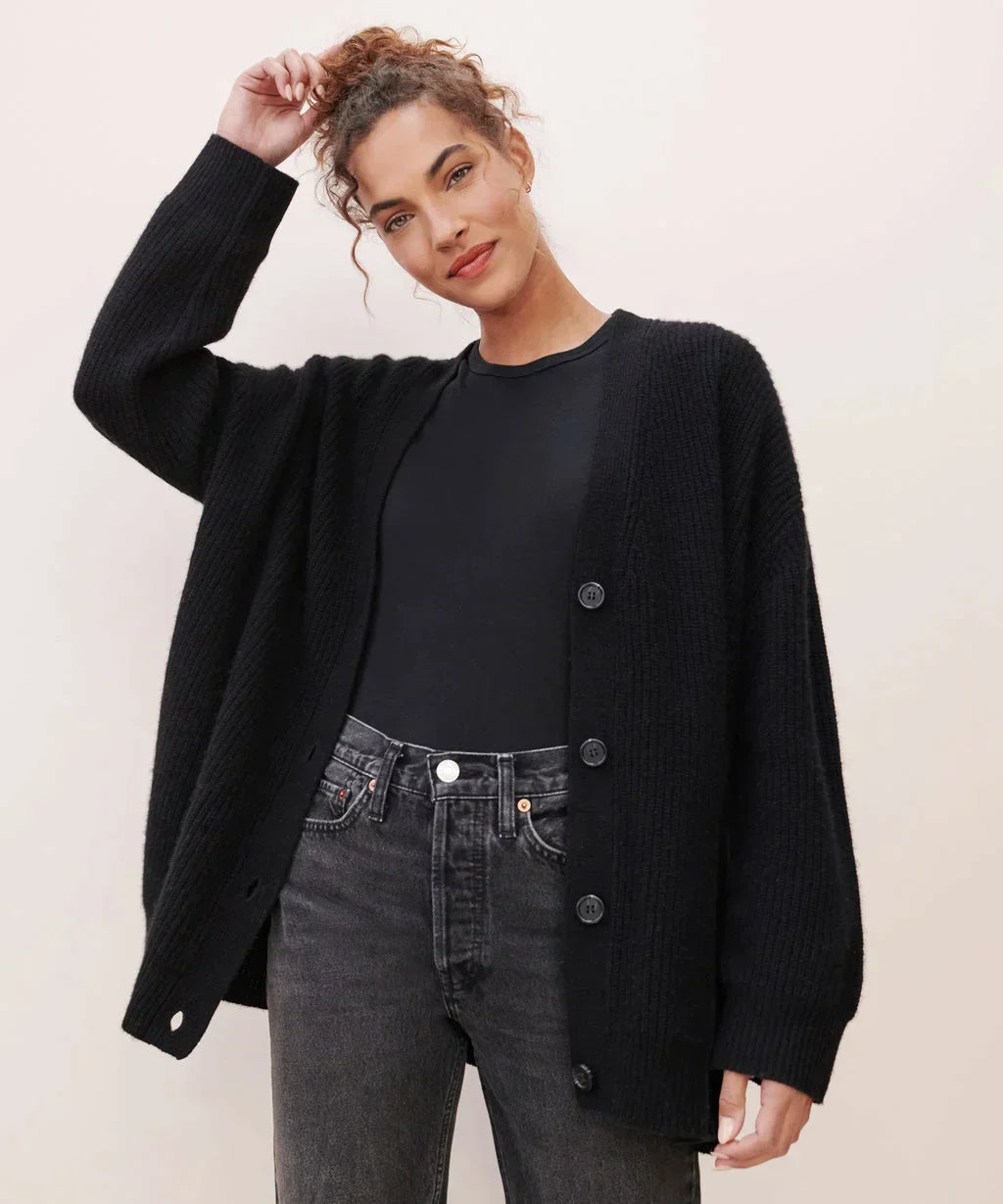 Senax - Chaqueta de Punto de Cachemira con Cuello en V