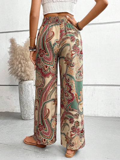Lauren - Pantalones de pierna ancha con estampado llamativo