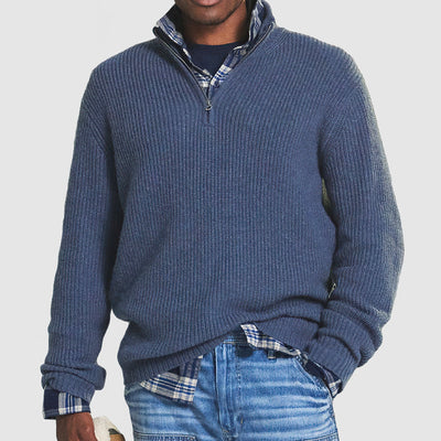 Constantine - Suéter de Hombre de Cachemira Estilo Business Casual con Cremallera