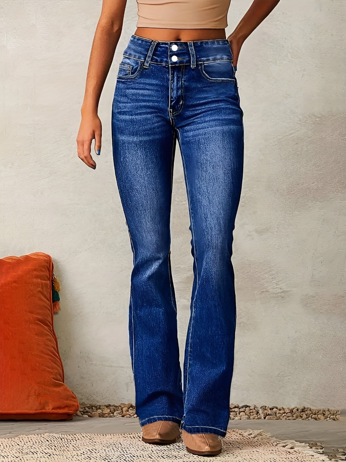Neely - Jeans casuales con tiro alto para mujeres
