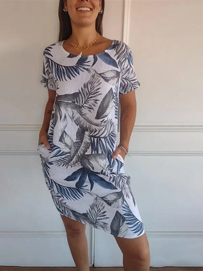 Britt – Vestido con estampado y cuello redondo