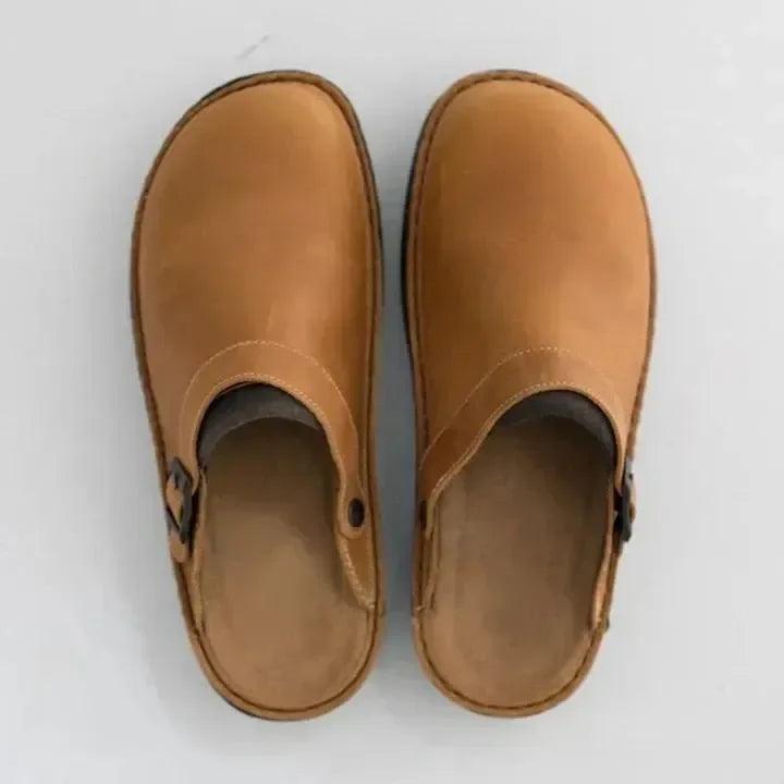 Ros - Zapatillas de Cuero Mujer, Comodidad & Casa