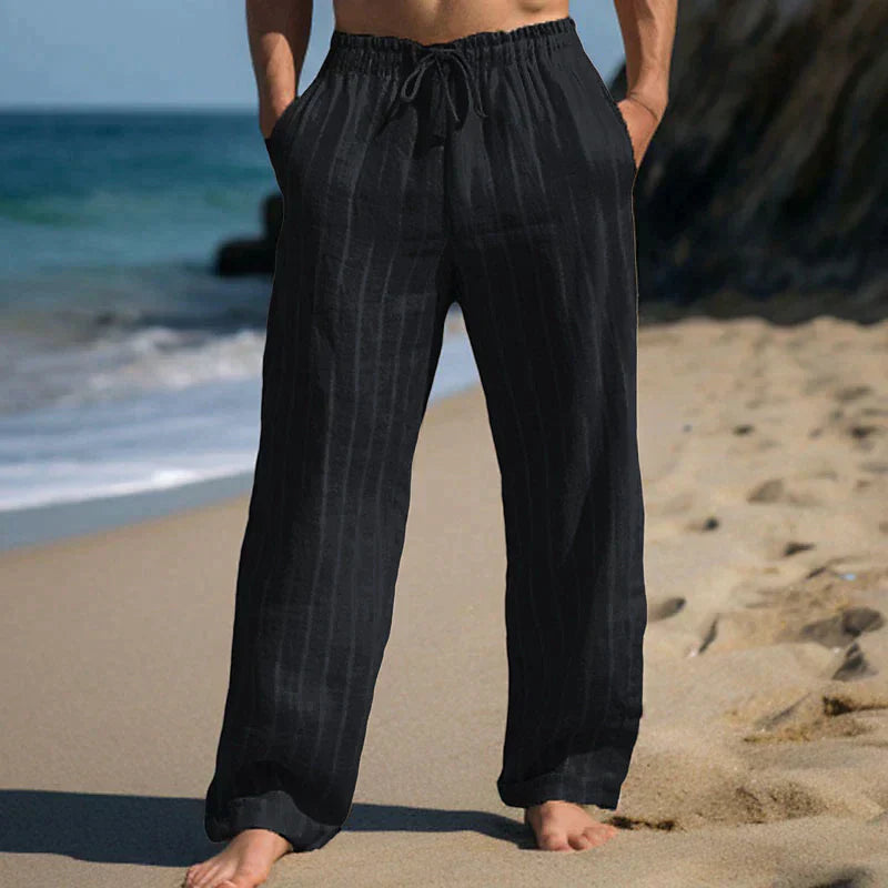 Finn - Pantalones Clásicos de Lino para el Verano