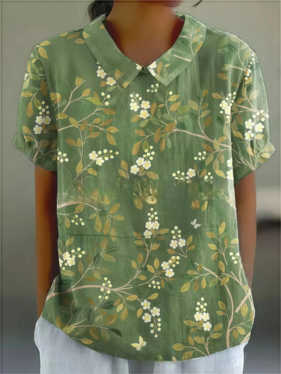Alejandra - Camisa casual con estampado de flores