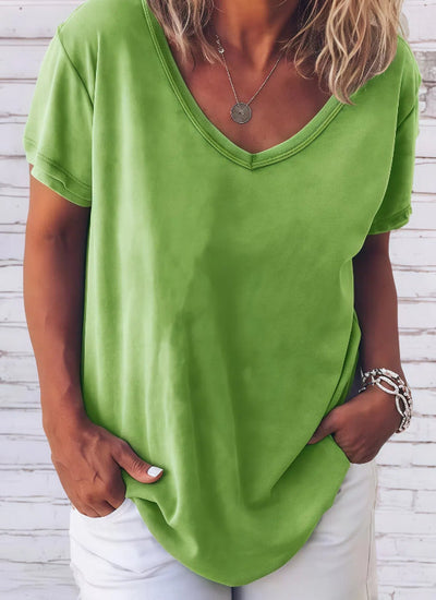 Estela - Camiseta casual con cuello en V