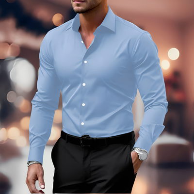 Olivier - Camisa de Algodón Transpirable para Hombres
