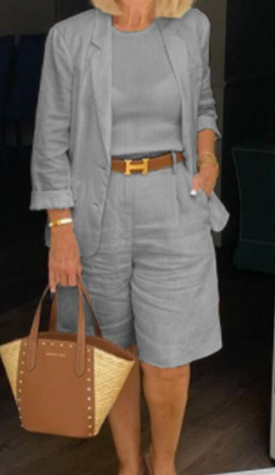Caroline - Conjunto de lino en estilo casual-chic
