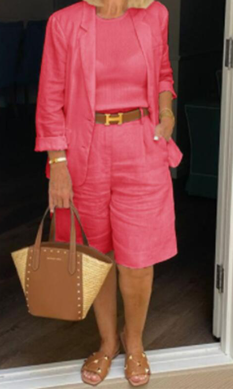 Caroline - Conjunto de lino en estilo casual-chic