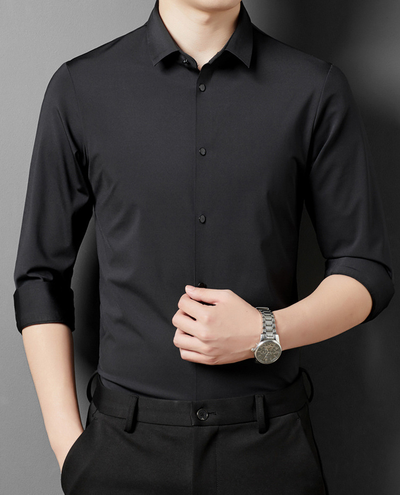 Adrian - Camisa formal elástica sencilla para hombres