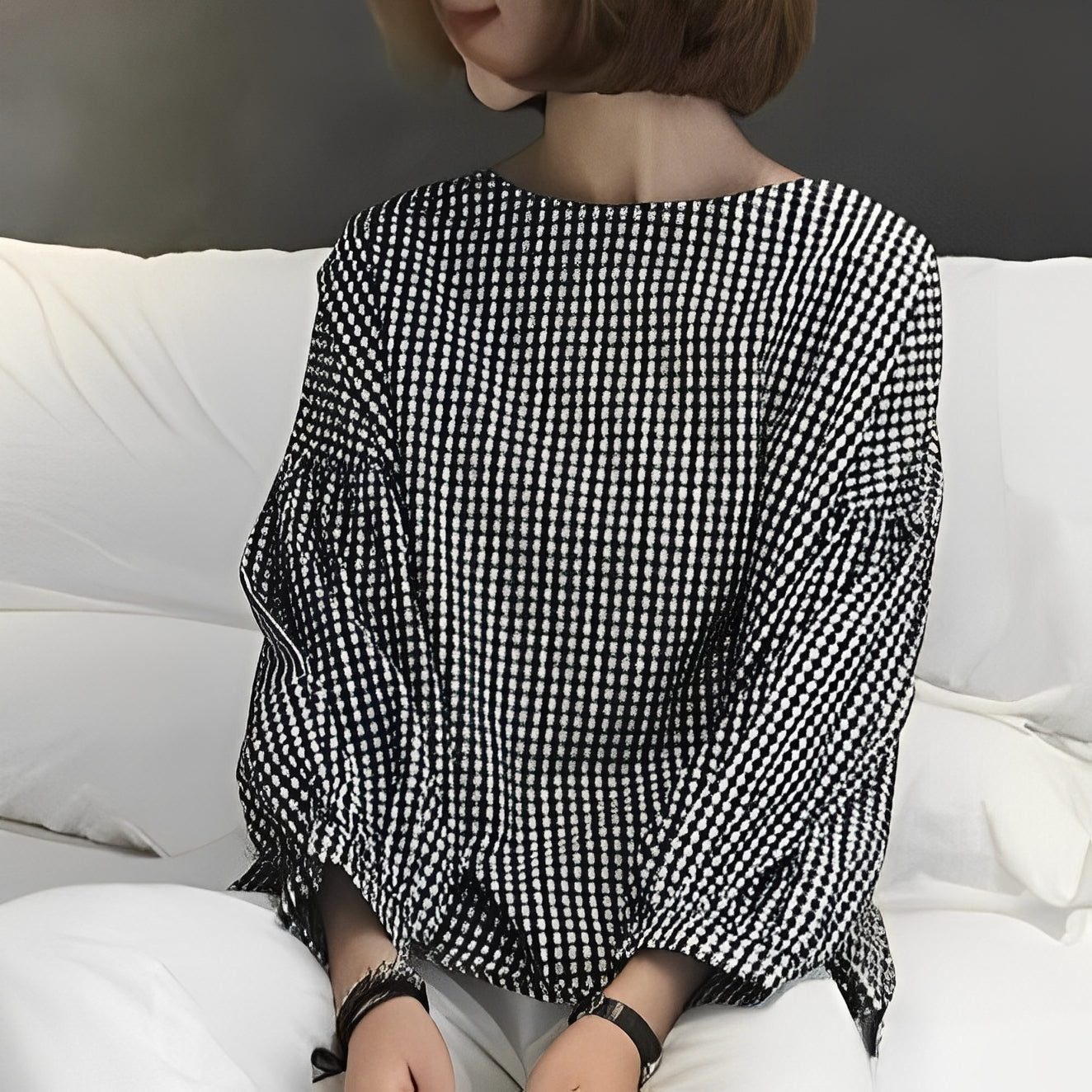 Tahlia - Camisa de cuadros casual con diseño asimétrico para mujeres