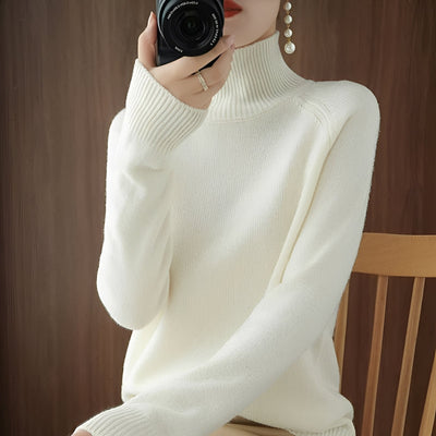 Ulyssa - Elegante suéter de cuello alto de cachemira para mujer