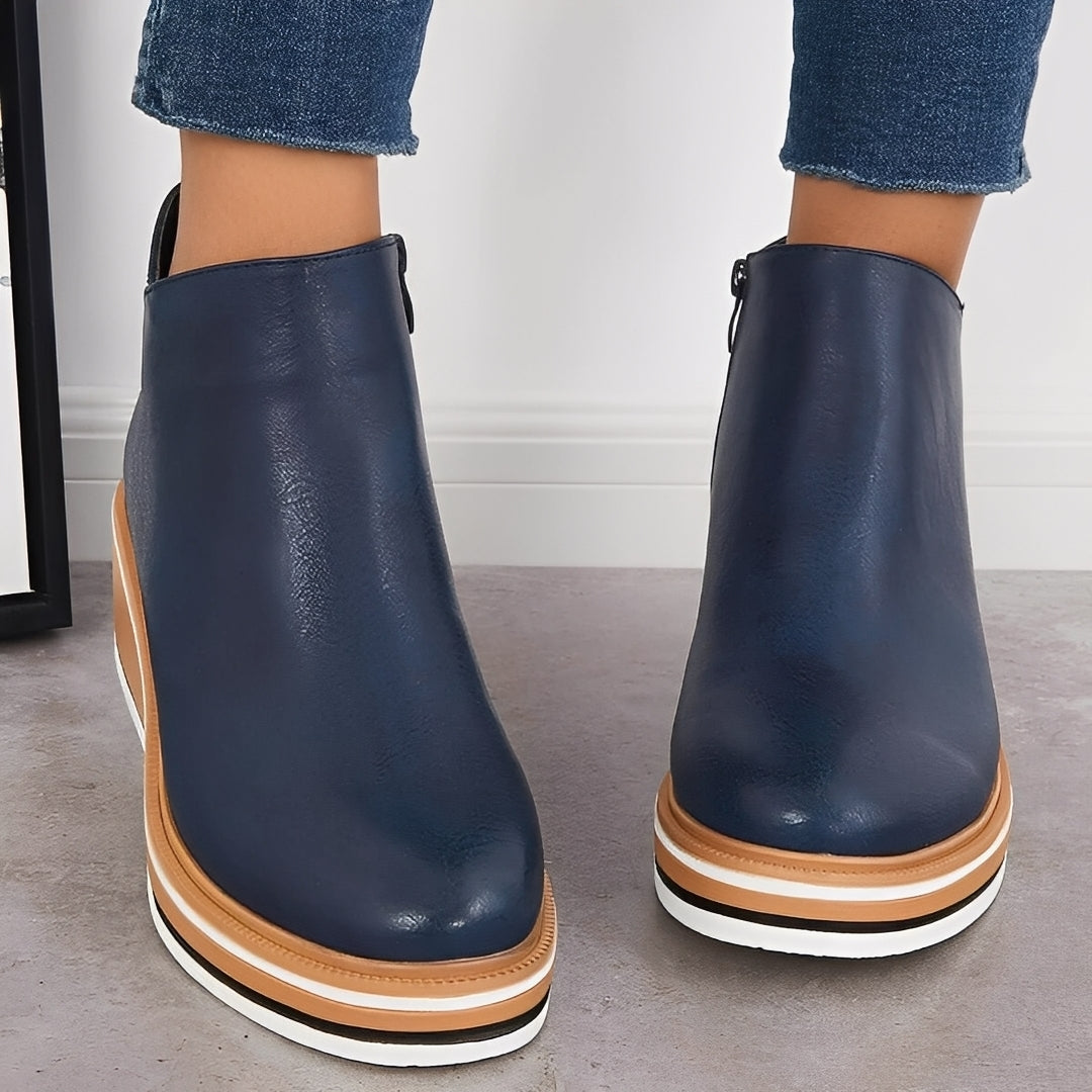 Sorrel - Botas de cuero casuales con cremallera para mujer