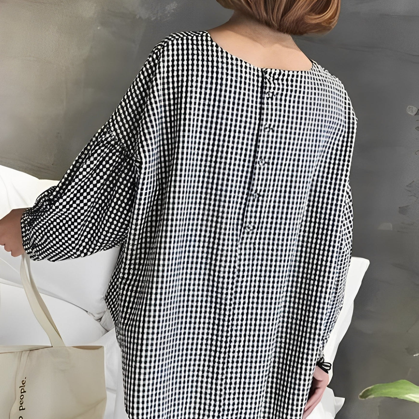 Tahlia - Camisa de cuadros casual con diseño asimétrico para mujeres
