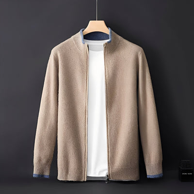 Brendon - Cardigan casual con cremallera para hombres
