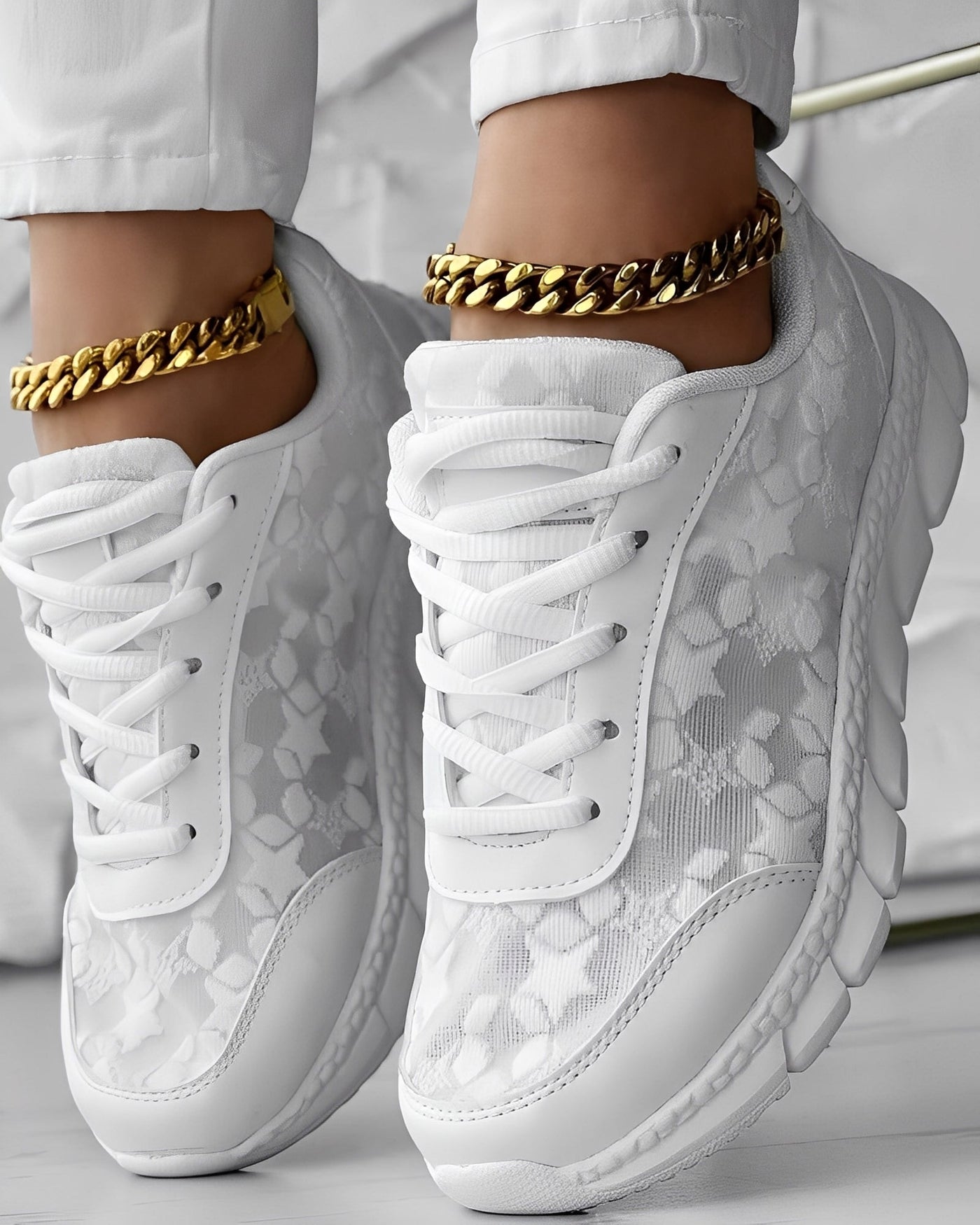 Elisabeth - Zapatillas casuales, transpirables con estampado de flores para mujeres