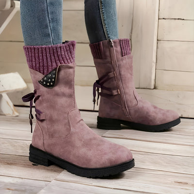 Sharalyn - Cómodas botas de invierno para mujeres a media pantorrilla