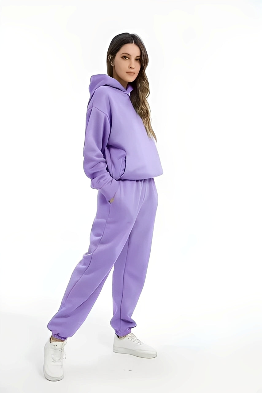 Adelia – Conjunto de Hoodie Unicolor