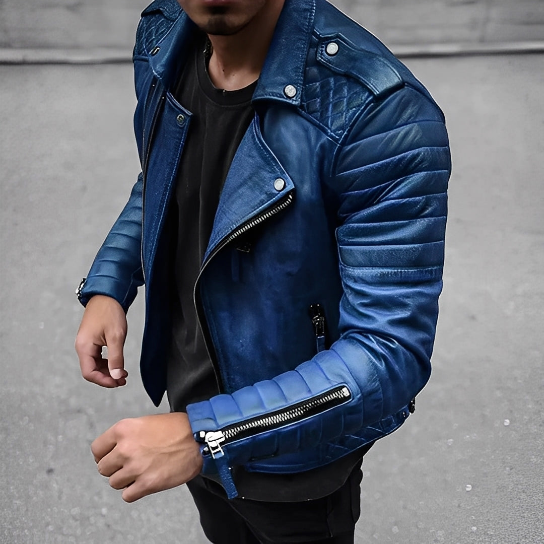 Easton - Chaqueta de cuero retro para hombres en diseño elegante