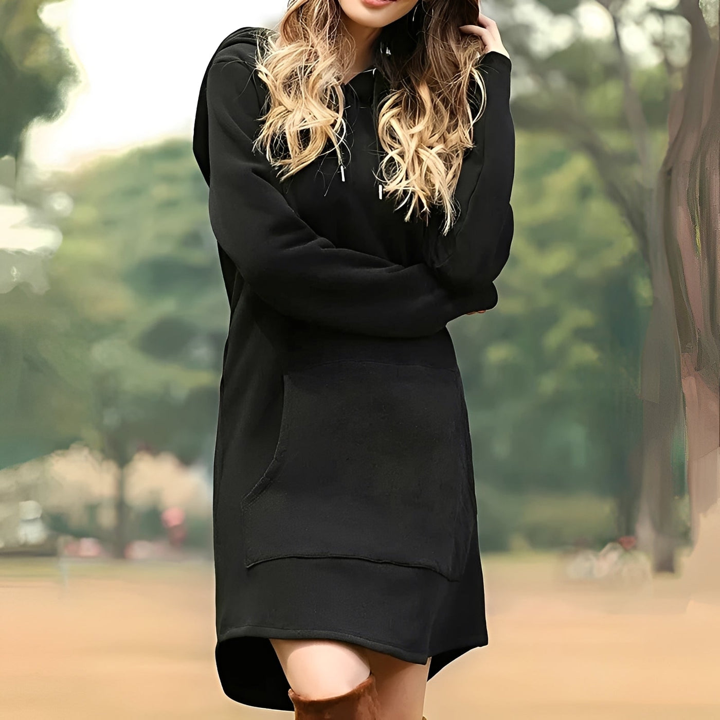 Lorraine - Vestido con capucha largo casual para mujeres