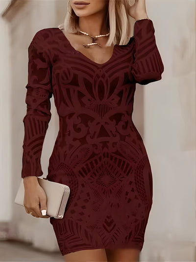 Felisha - Minivestido ajustado de manga larga para mujeres