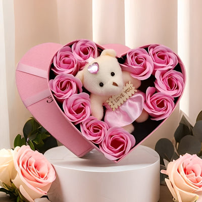 Heartley - Oso de Rosas Regalo en Forma de Corazón para San Valentín