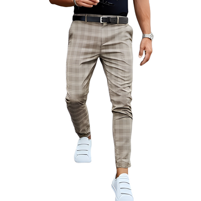 Deacon - Pantalones Casuales Ajustados con Cuadros para Hombres