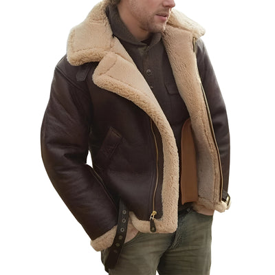 Kolby - Robusta, gruesa chaqueta de cuero para hombres