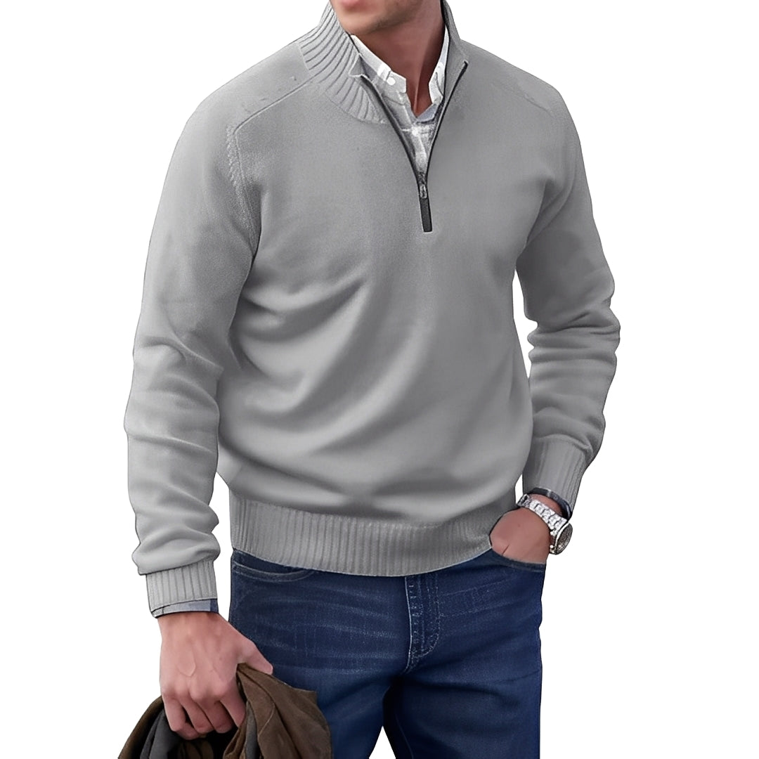 Merrill - Suéter de lana casual con cremallera para hombres