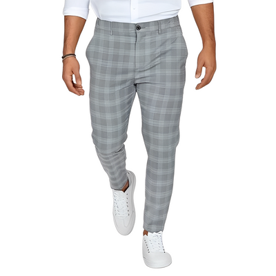 Deacon - Pantalones Casuales Ajustados con Cuadros para Hombres