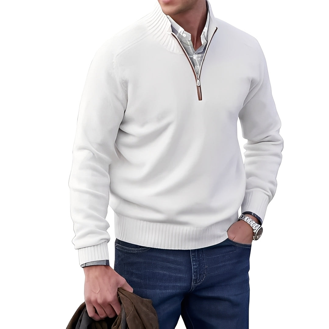 Merrill - Suéter de lana casual con cremallera para hombres