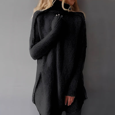 Coreen - Suéter de cuello alto casual y suelto para mujeres