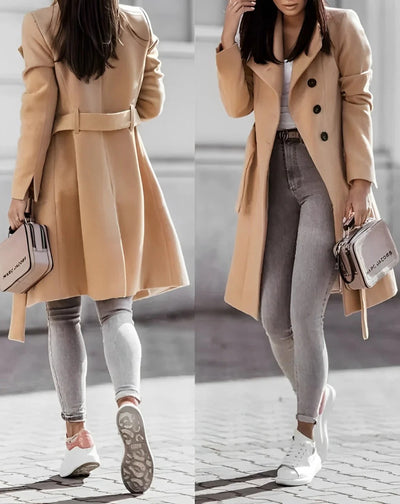 Deena - Elegante, cómodo abrigo de lana para mujeres