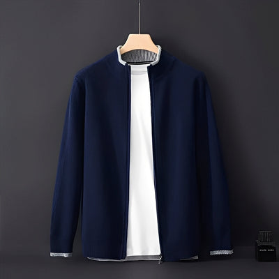 Brendon - Cardigan casual con cremallera para hombres