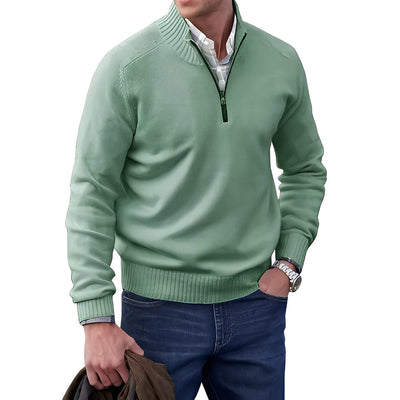 Merrill - Suéter de lana casual con cremallera para hombres