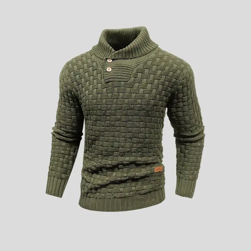 Eldon - Elegante suéter de punto con botones para hombres