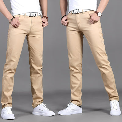 Russell - Pantalón chino casual ajustado para hombres
