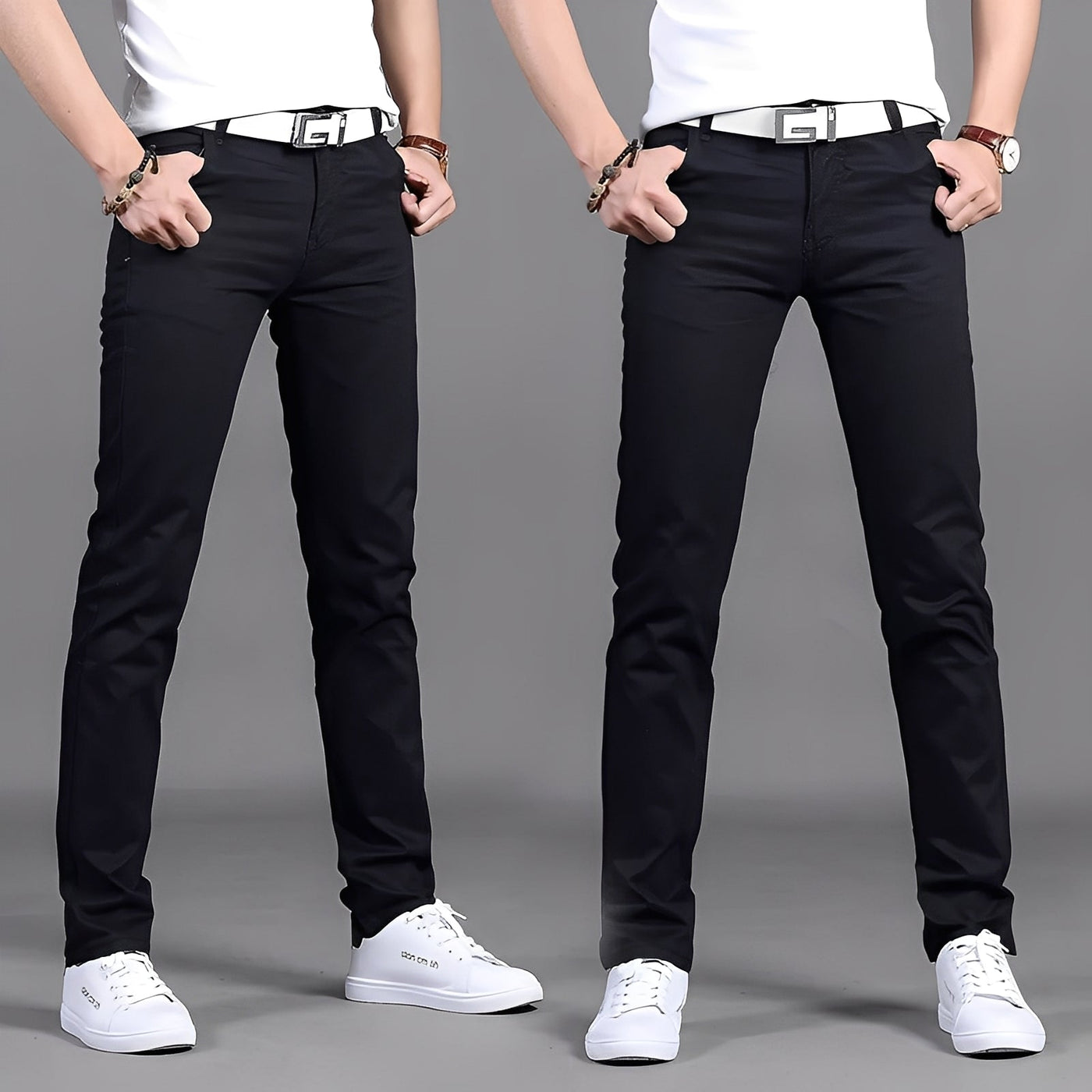 Russell - Pantalón chino casual ajustado para hombres