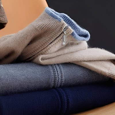Brendon - Cardigan casual con cremallera para hombres