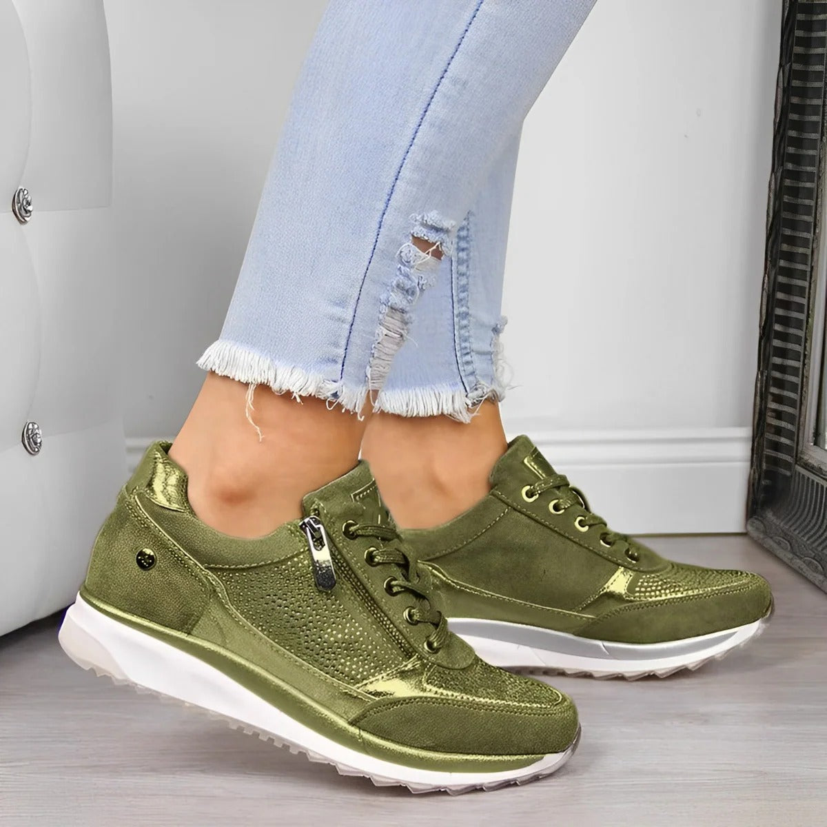 Kaycee - Elegantes zapatillas deportivas con cremallera para mujer