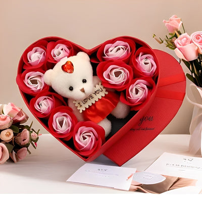 Heartley - Oso de Rosas Regalo en Forma de Corazón para San Valentín