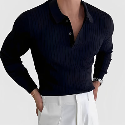 Raphael - Camisa de manga larga con cuello de solapa para hombres