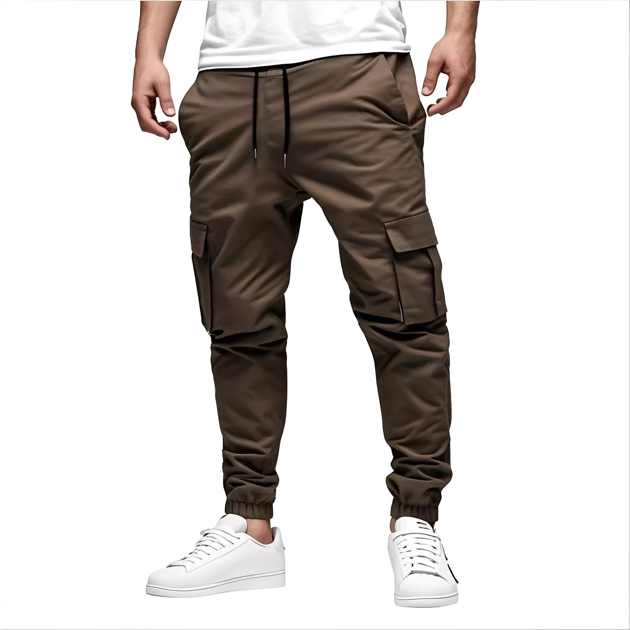 Tevin - Pantalón cargo elástico ajustado casual para hombres