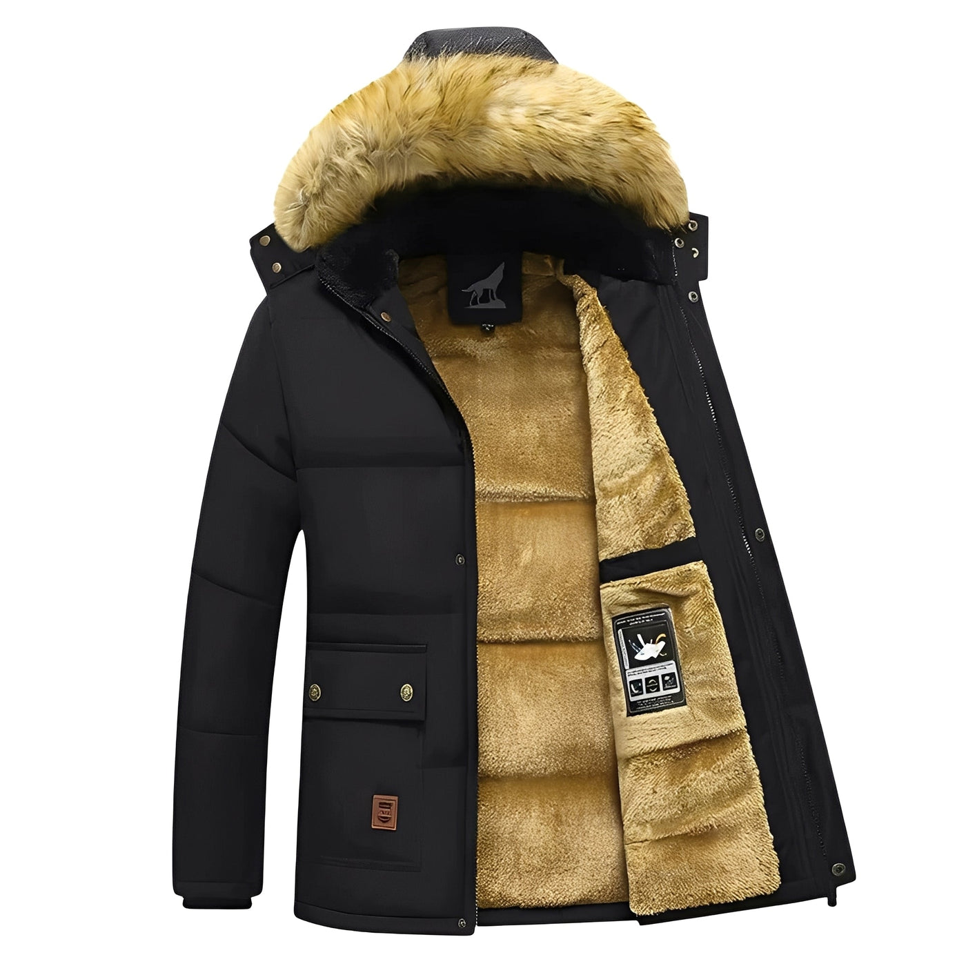 Crispian - Chaqueta Parka Caliente con Capucha Desmontable para Hombres