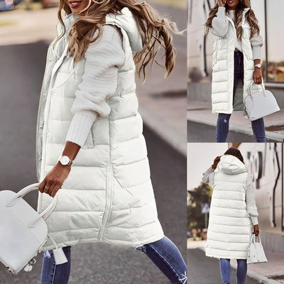 Brenna - Elegante larga chaqueta de plumas para mujeres
