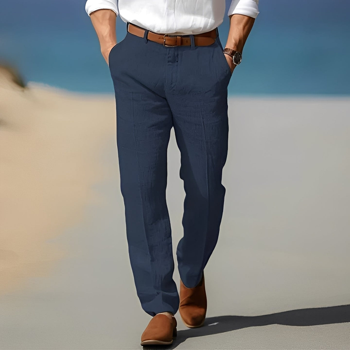 Trent - Casual, elegante pantalón de lino para hombres